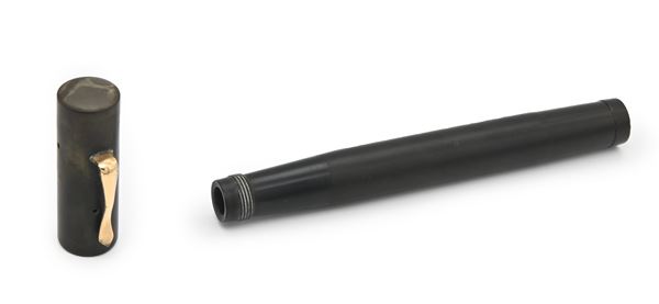 Penna vintage retrattile in celluloide con clip in metallo dorato