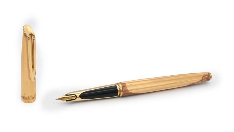 Waterman C/F 20 (Cartidge Filler) - Penna stilografica in metallo placcato in oro giallo 20 Kt