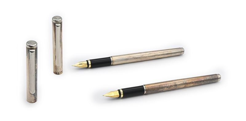 2 Penne Stilografiche in Argento 925/000