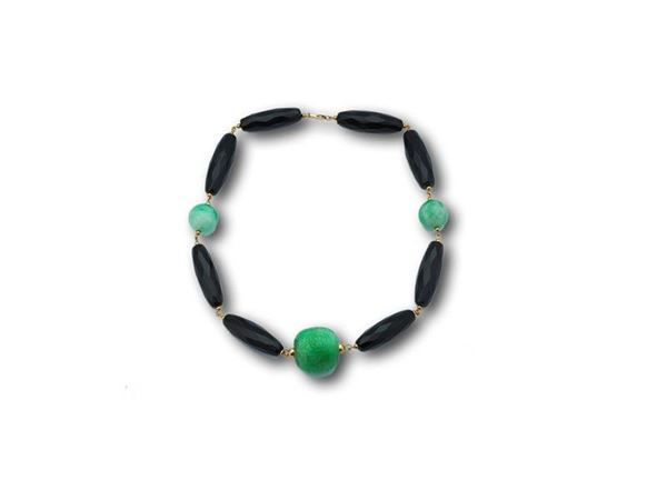 COLLANA CON ONICE E GIADA