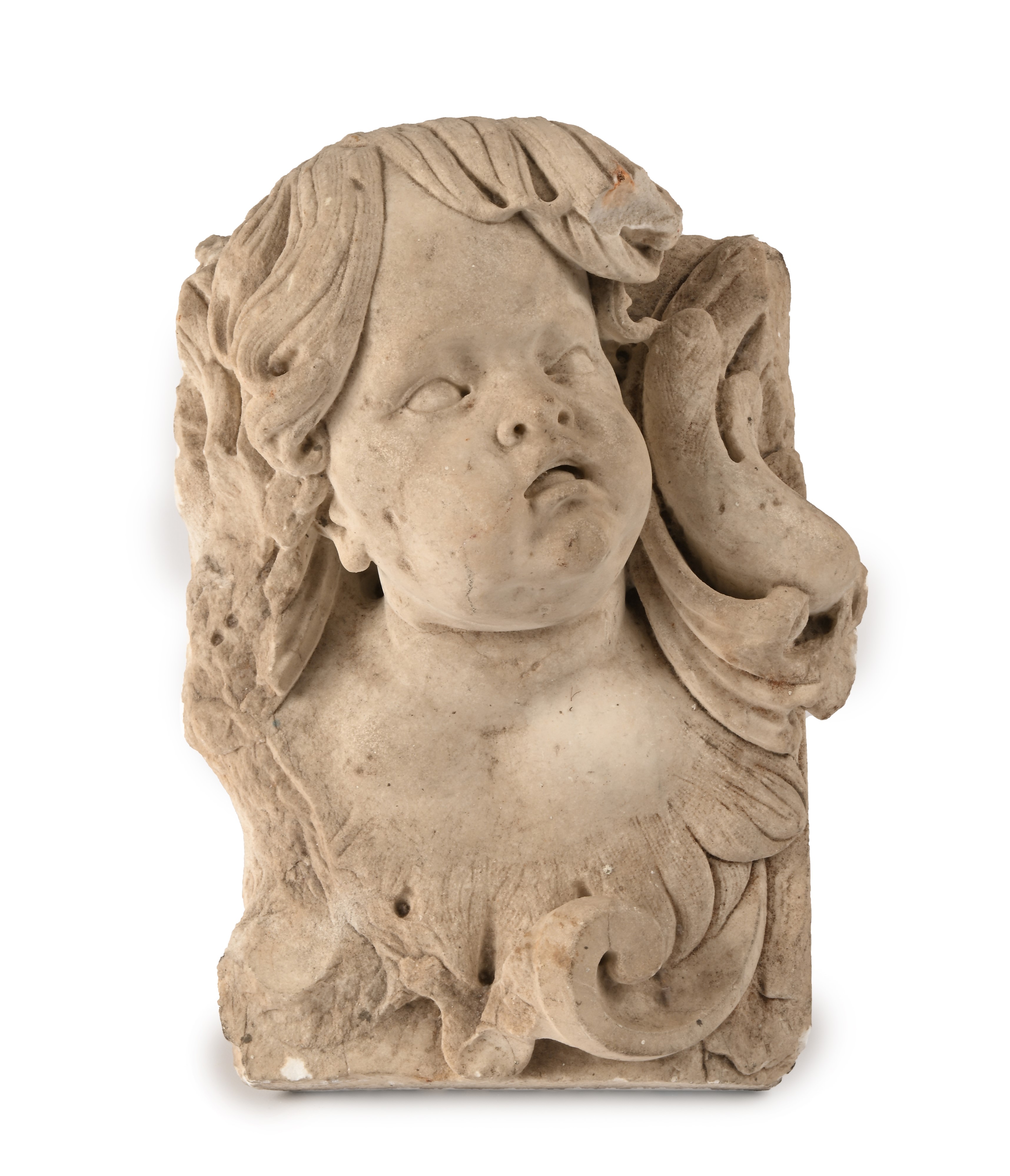 Volto di Cherubino in Marmo, XVII/XVIII Secolo