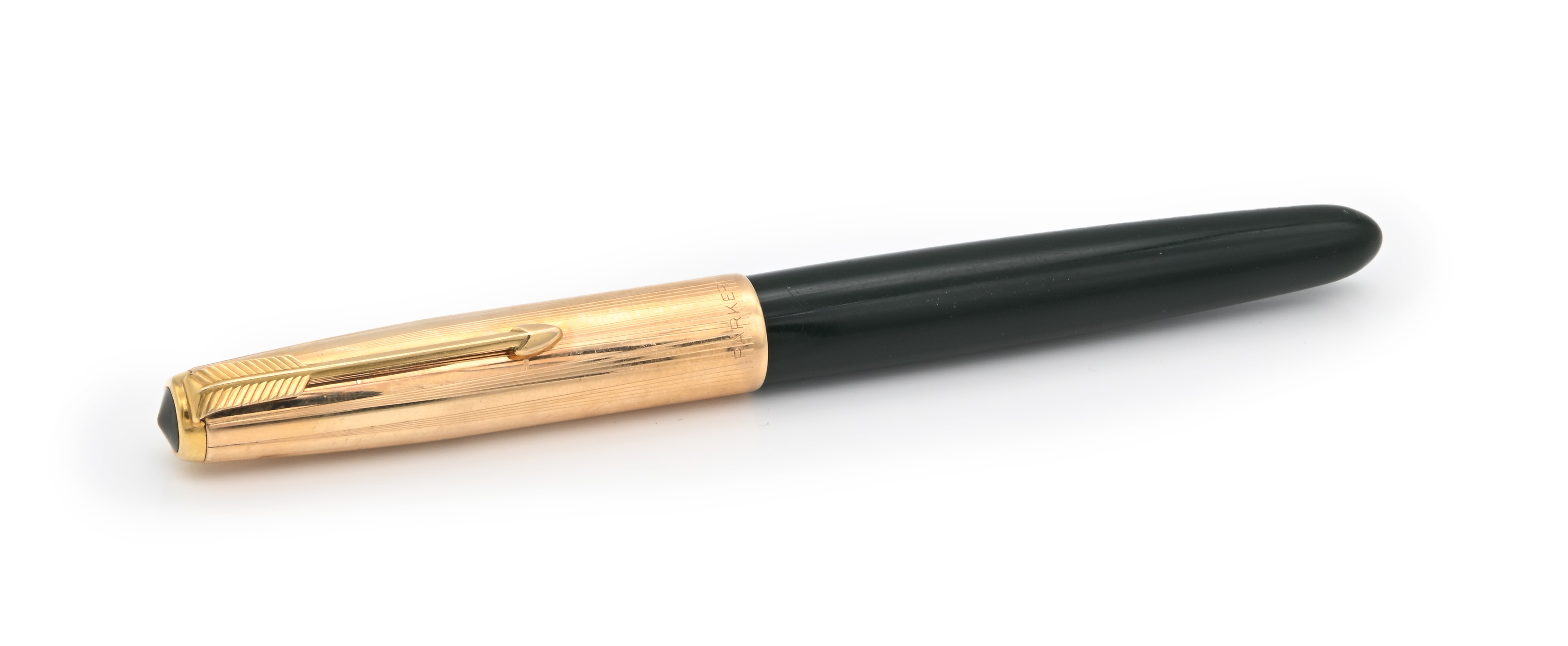Parker 51 - Penna Stilografica in Vernice Nera con Cappuccio in Metallo Placcato in Oro Giallo 12...