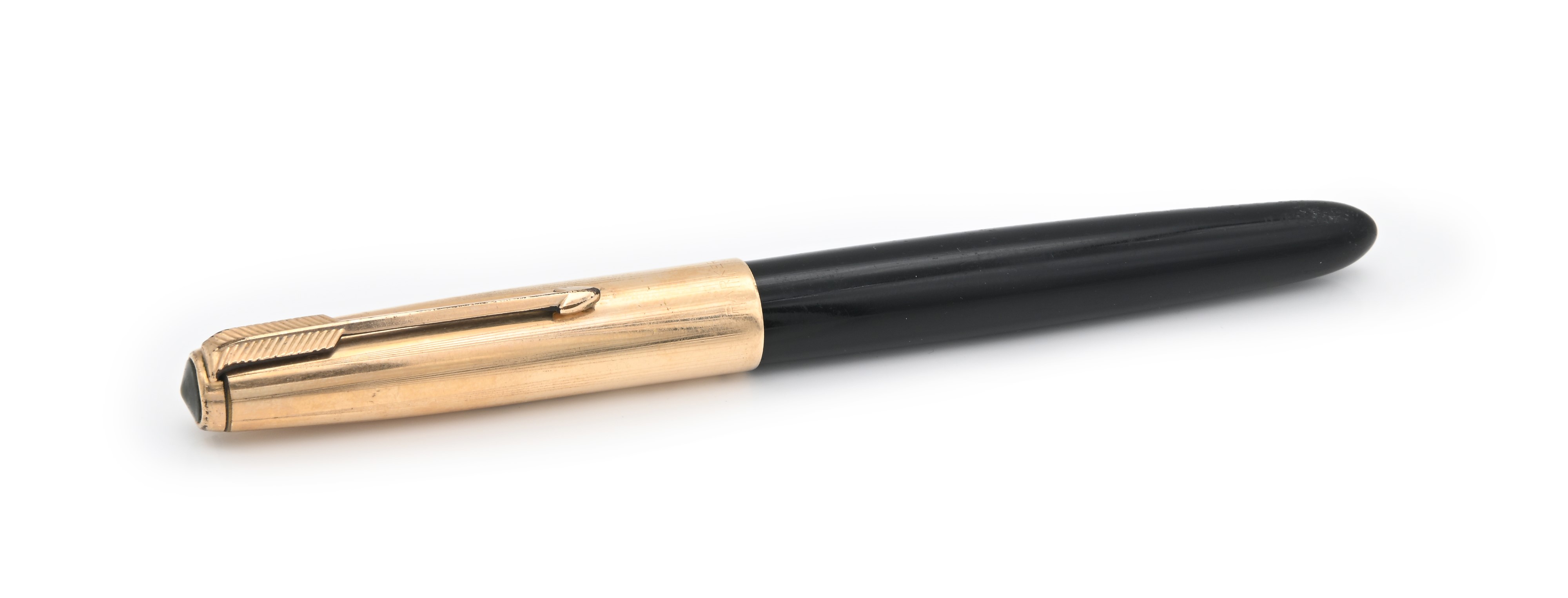 Parker 51 - Penna Stilografica in Vernice Nera con Cappuccio in Metallo Placcato in Oro Giallo 12...
