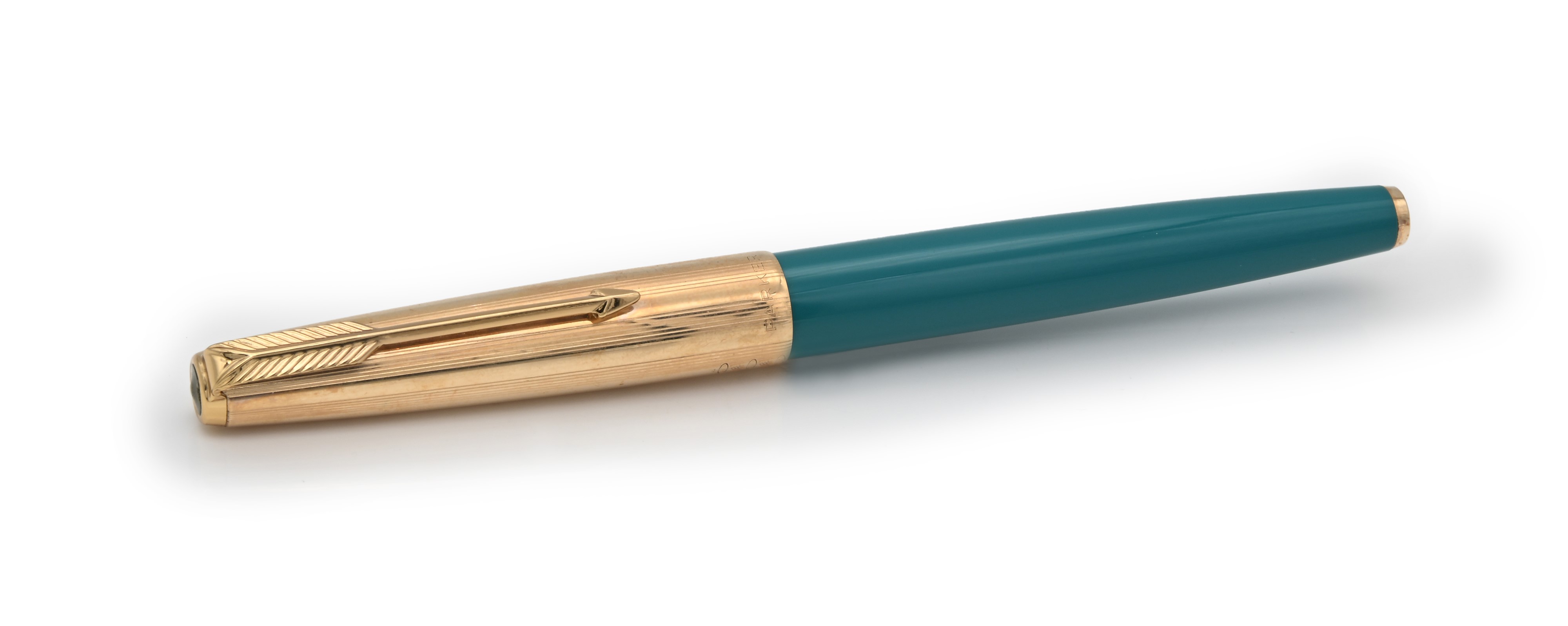 Parker 61 - Penna Stilografica in Vernice Turchese con Cappuccio in Metallo Placcato in Oro Giall...