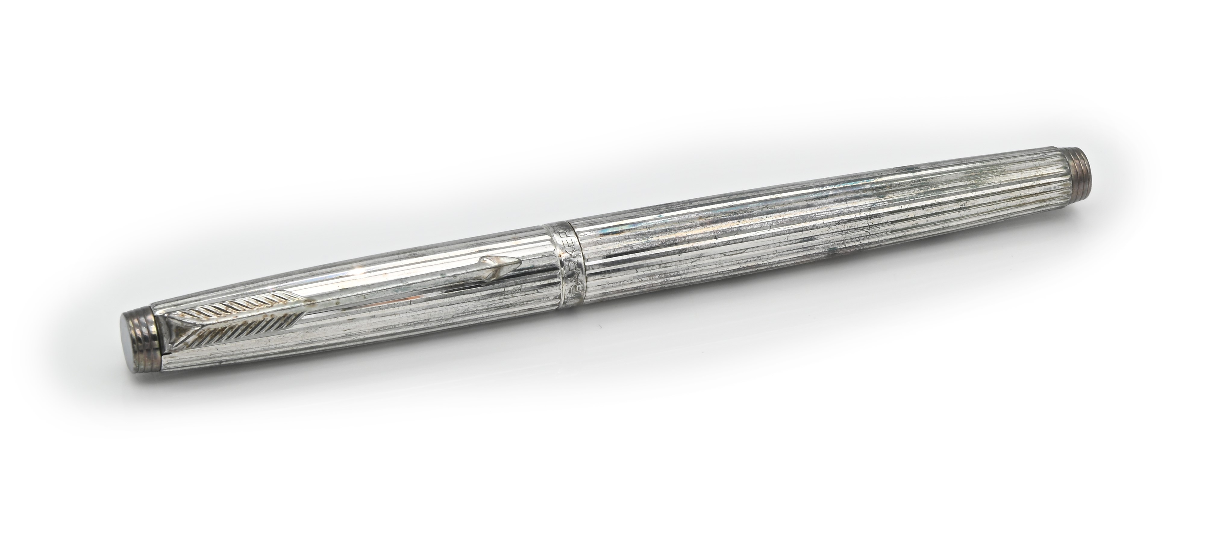Parker 75 - Penna Stilografica Sfaccettata in Metallo Argentato