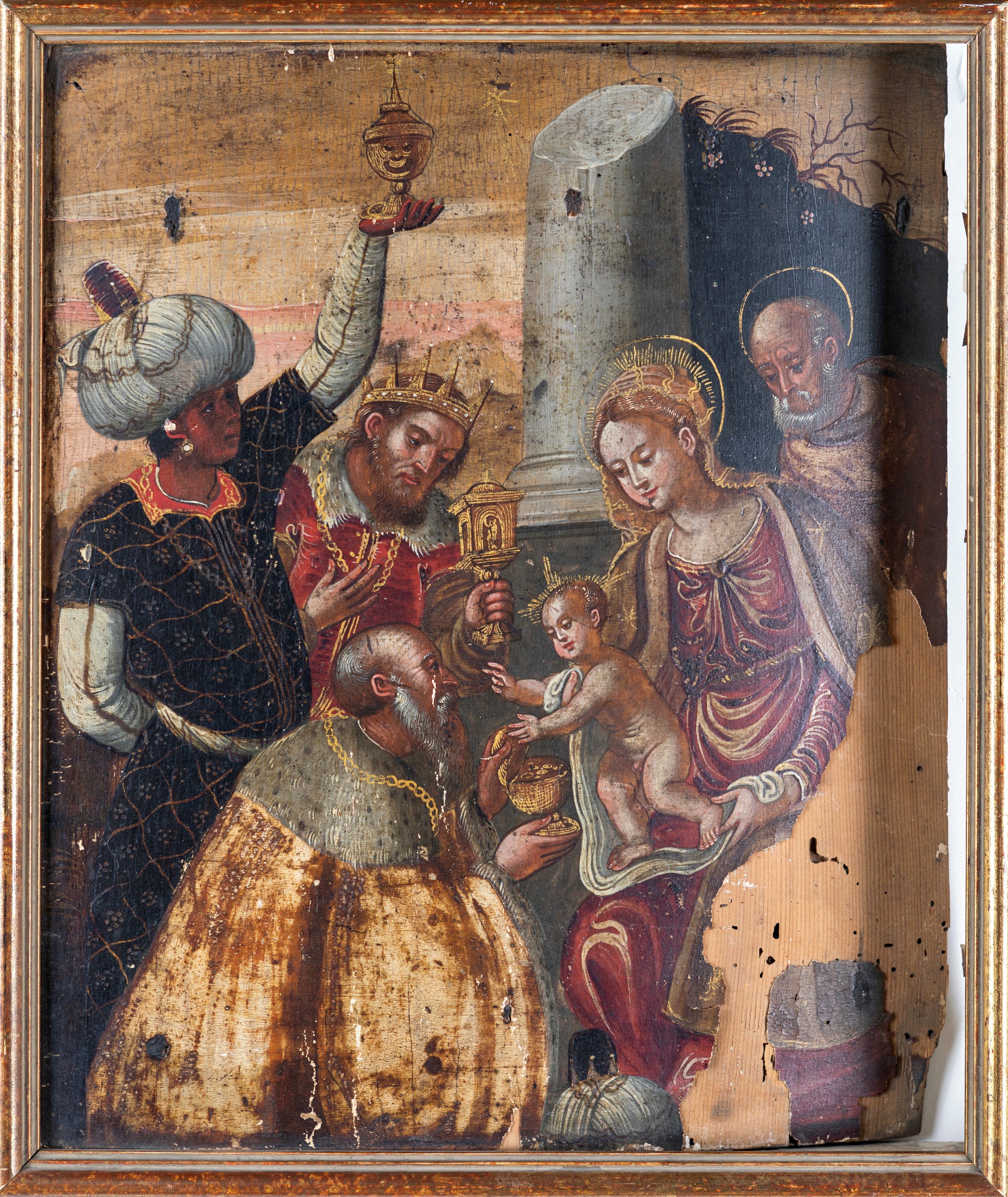 Scuola Veneto Cretese del XVI Secolo - Adorazione dei Re Magi