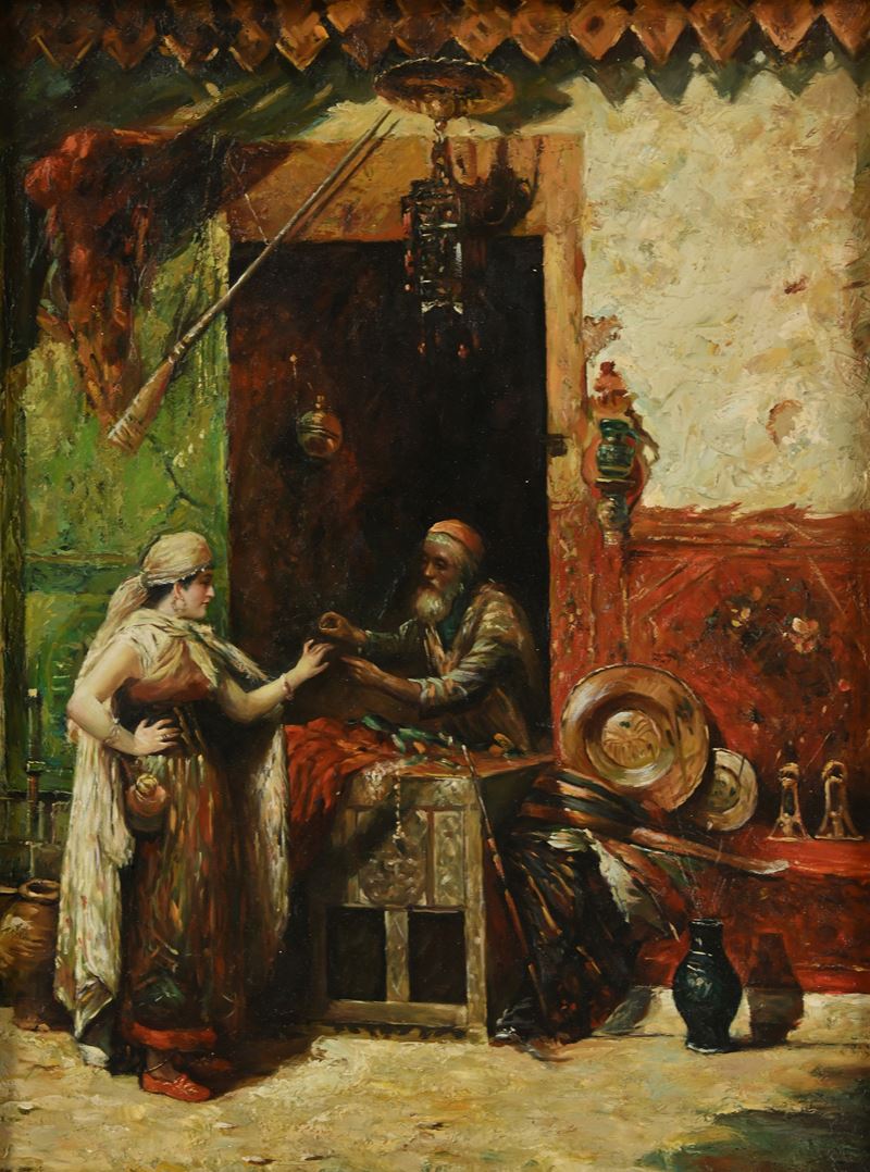 Pittore Orientalista del XIX Secolo - Al Bazar