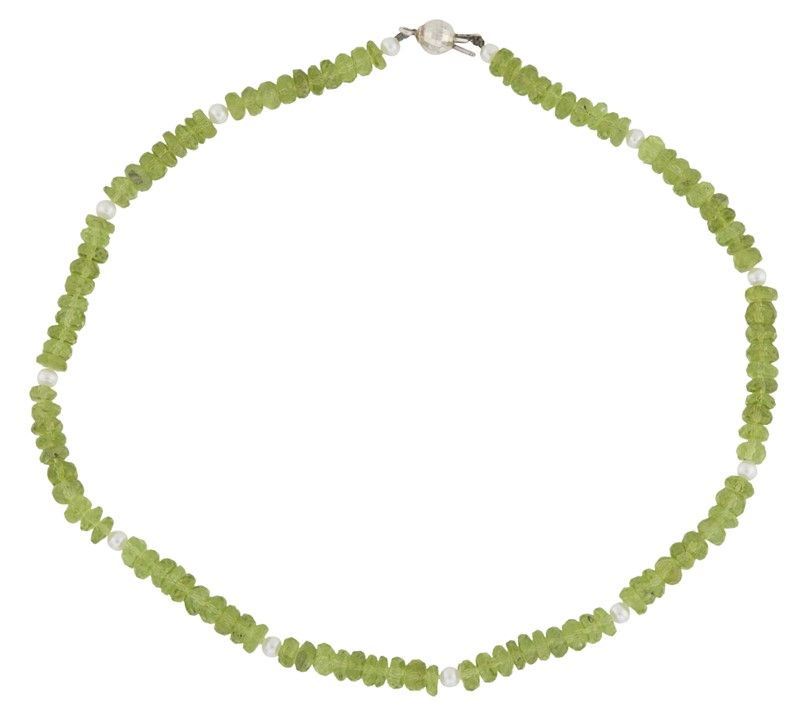 Filo di Peridoto e Perline Coltivate