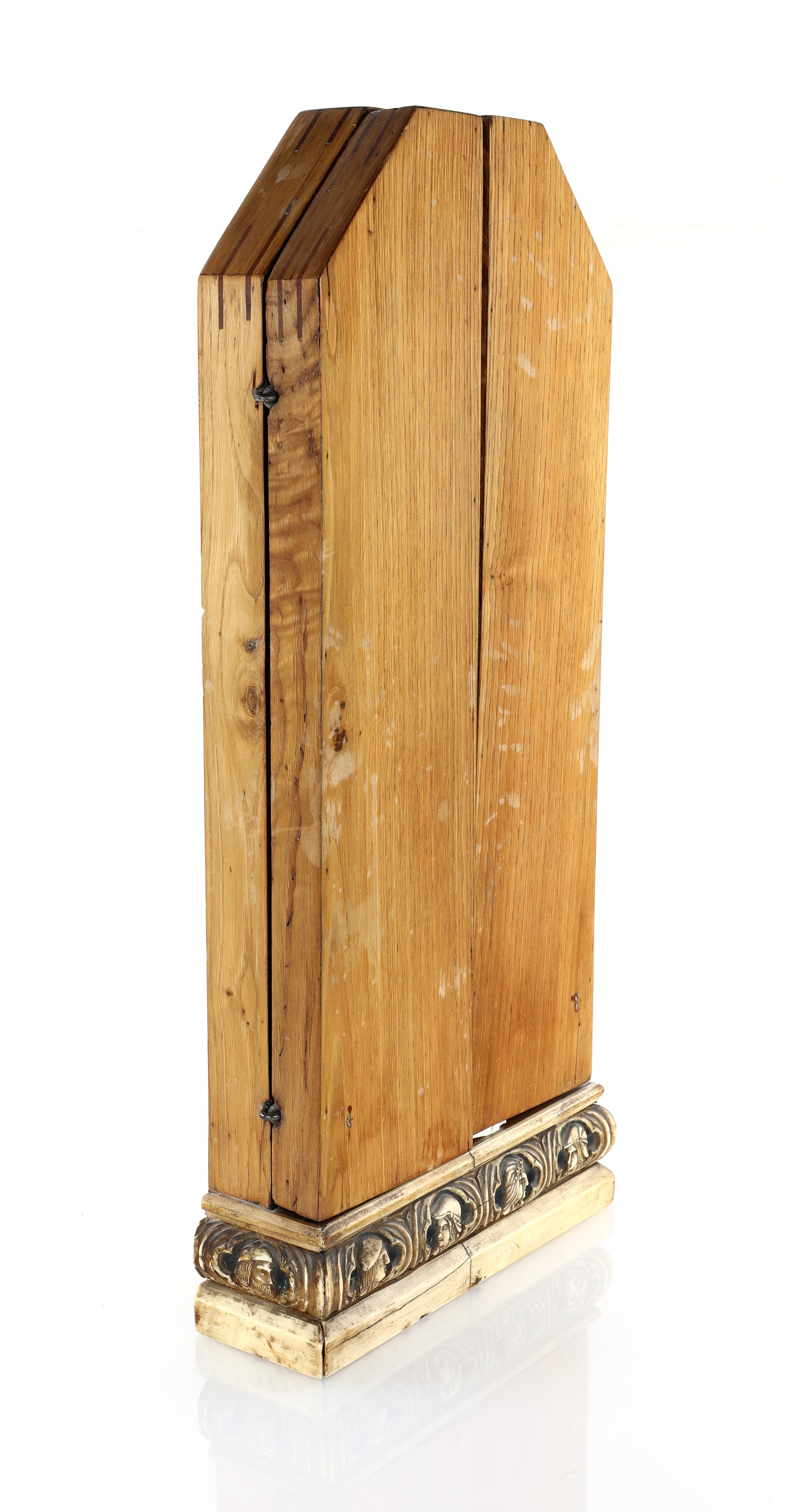 Grande trittico in legno ed osso, fine del XIX secolo