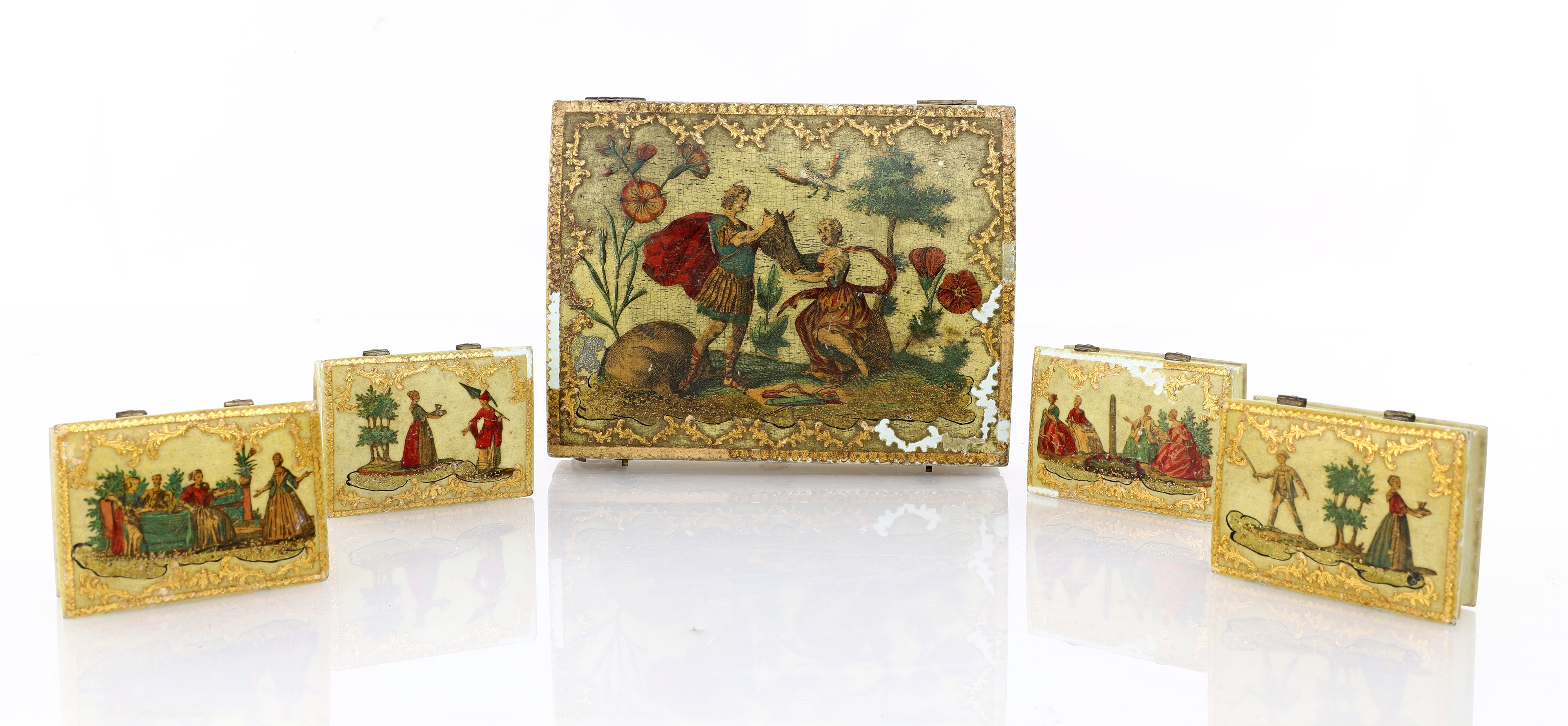 Scatola Rettangolare in Legno Decorato Ad Arte Povera, Venezia, XVIII Secolo