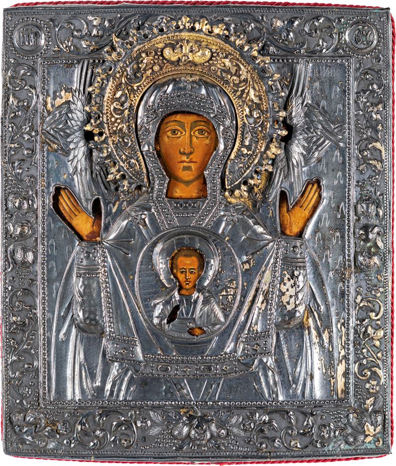 Iconografo Russo del XIX Secolo - Madonna del Segno