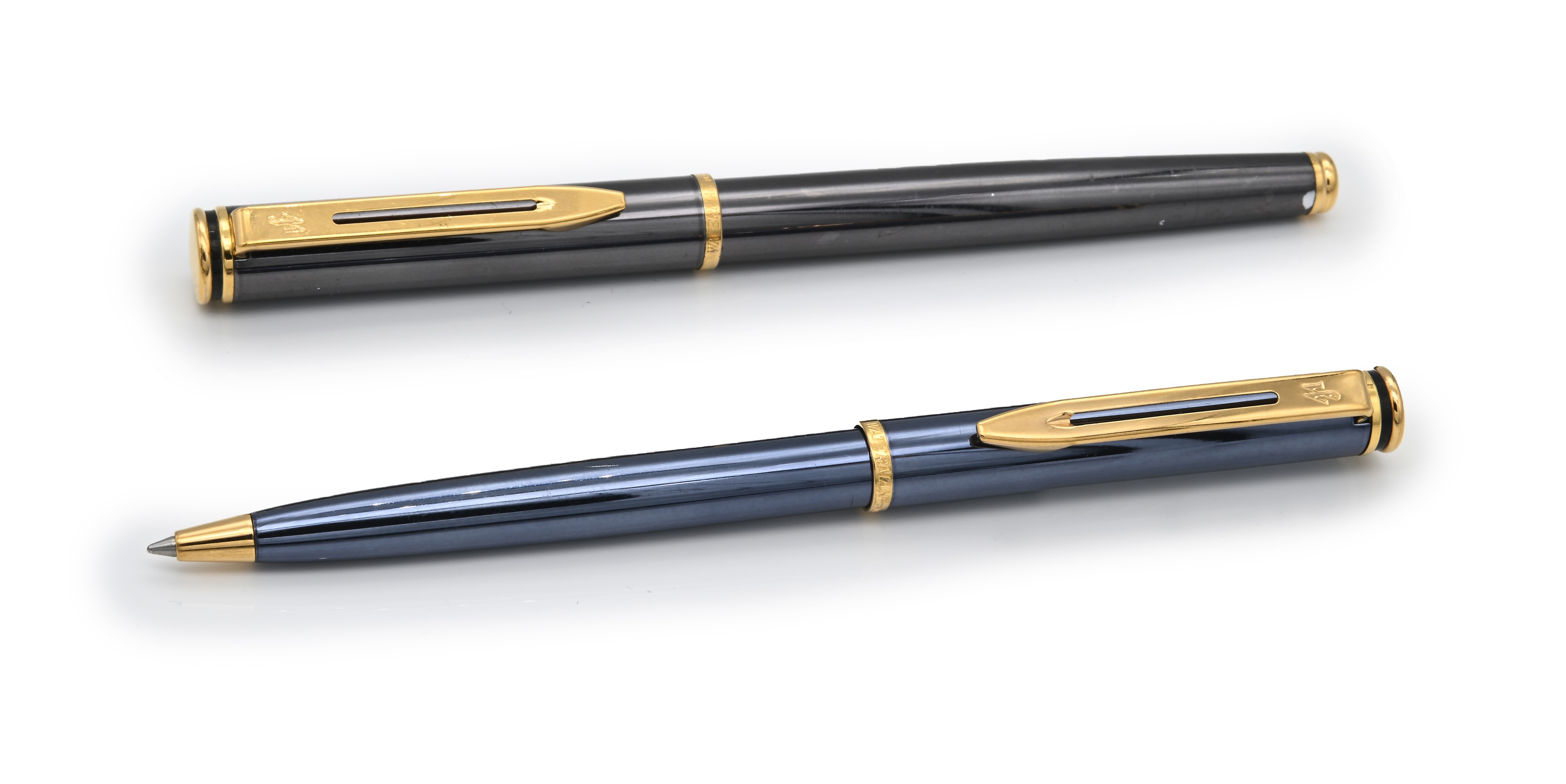 Waterman - Penna Stilografica e Penna a Sfera in Metallo Smaltato con Finiture Dorate