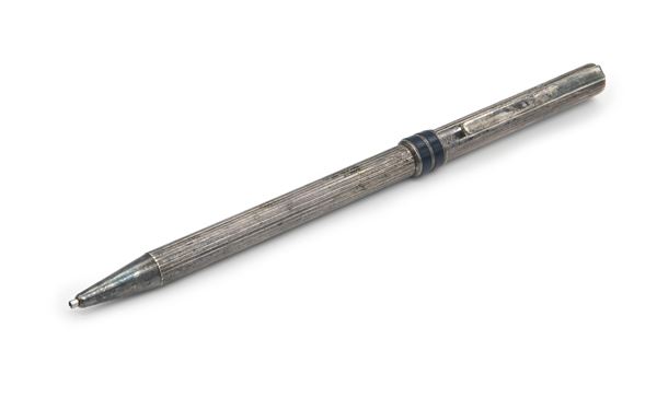 Aurora Marco Polo - Penna a sfera in argento 925/000 e smalto blu