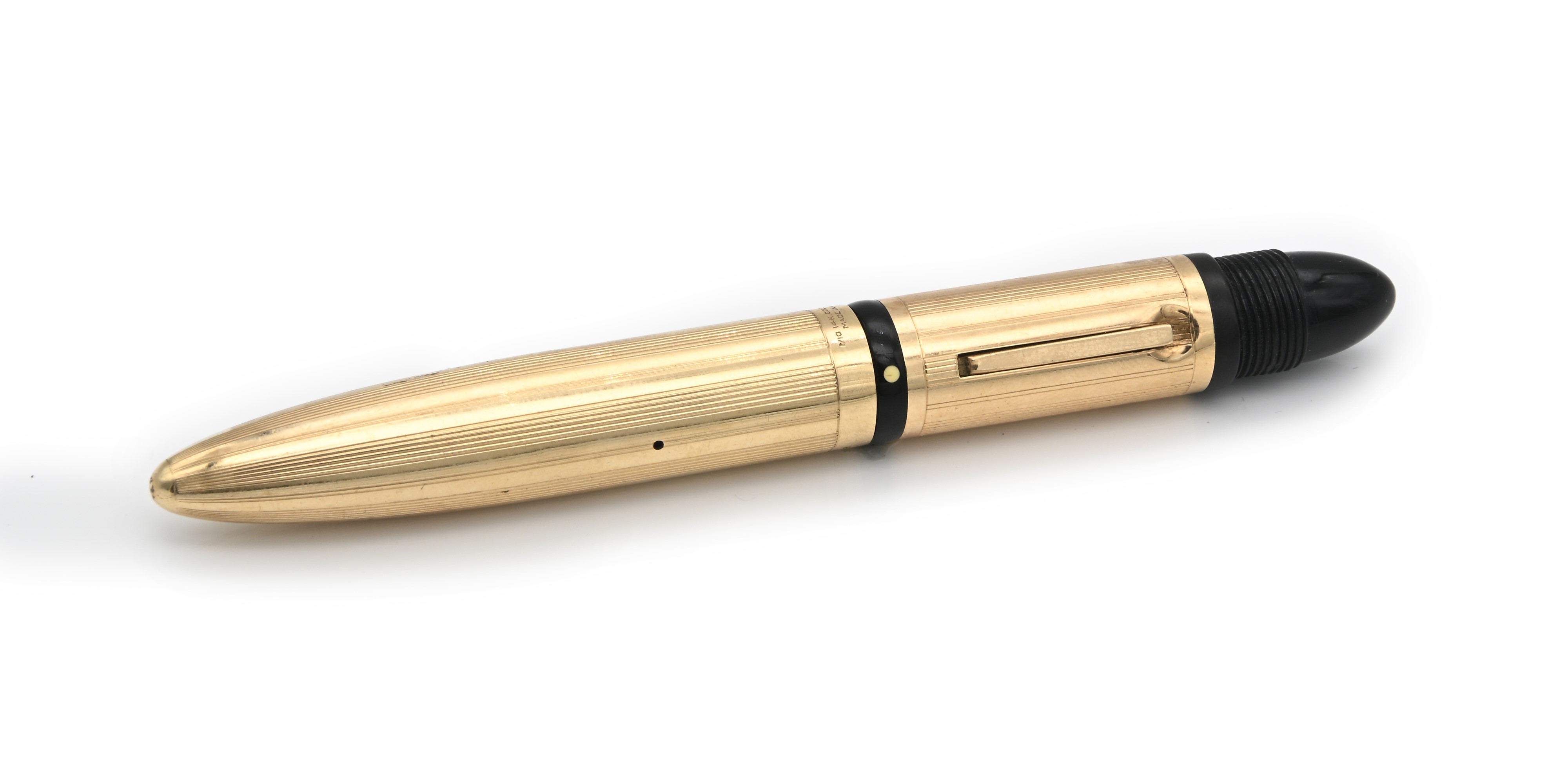Sheaffer Tuckaway Lifetime - Piccola Penna Stilografica in Celluloide e Metallo Placcato in Oro G...