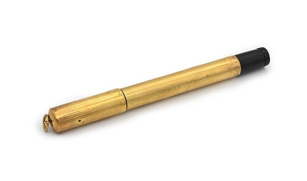 Anonima Penna stilografica vintage rivestita in metallo laminato in oro giallo 18 Kt