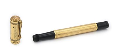 Record Pen - Penna Stilografica Vintage Rivestita in Metallo Laminato in Oro Giallo 18 Kt