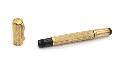 Record Pen - Penna Stilografica Vintage Rivestita in Metallo Laminato in Oro Giallo 18 Kt