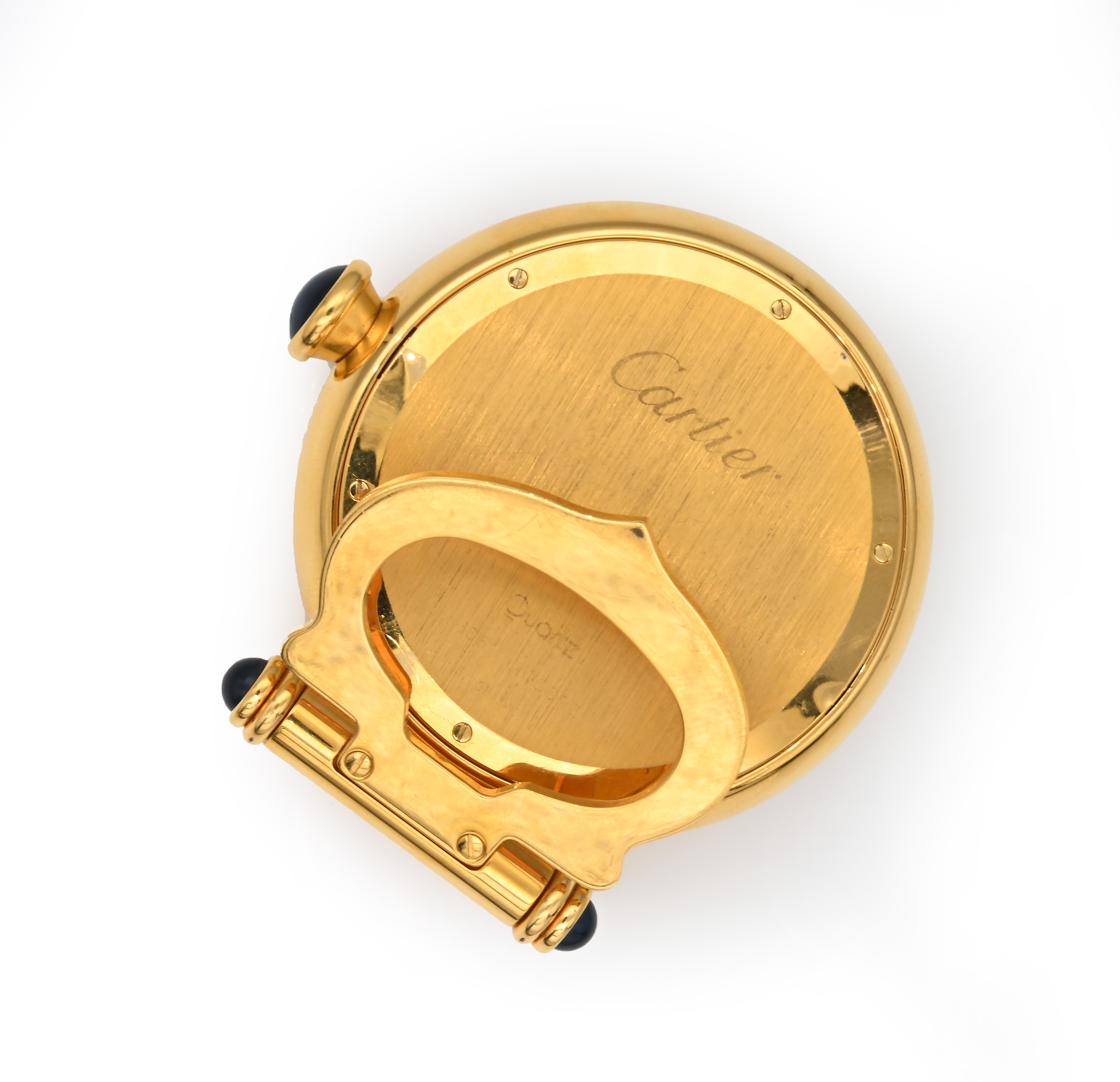 Must De Cartier - Orologio con Sveglia da Tavolo al Quarzo in Metallo Placcato in Oro Giallo con ...