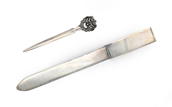 2 Tagliacarte in argento 925/000 