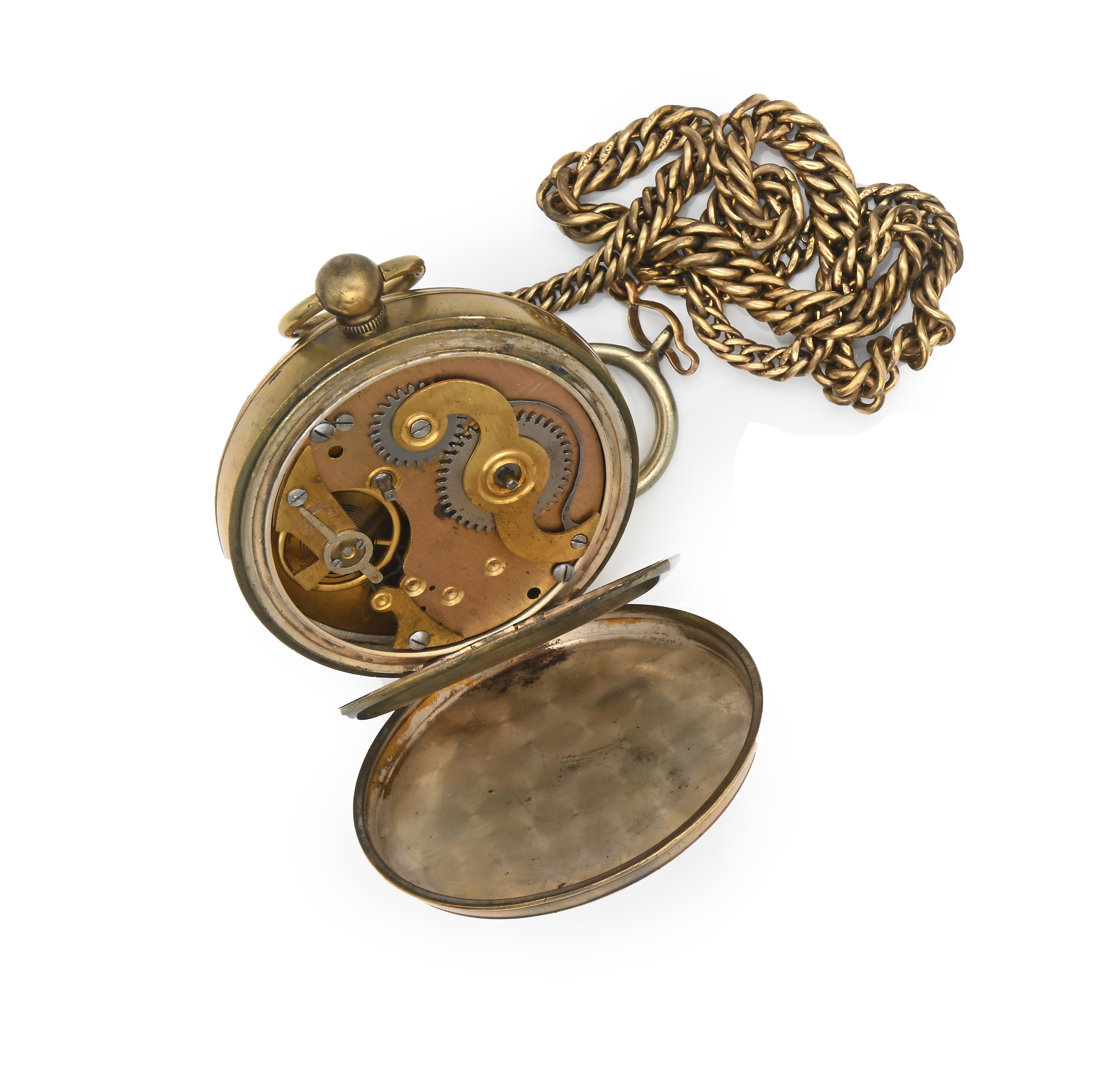 Railway Timekeeper - Orologio svizzero da tasca con carica a chiavetta. Meccanismo Roskopf ad anc...