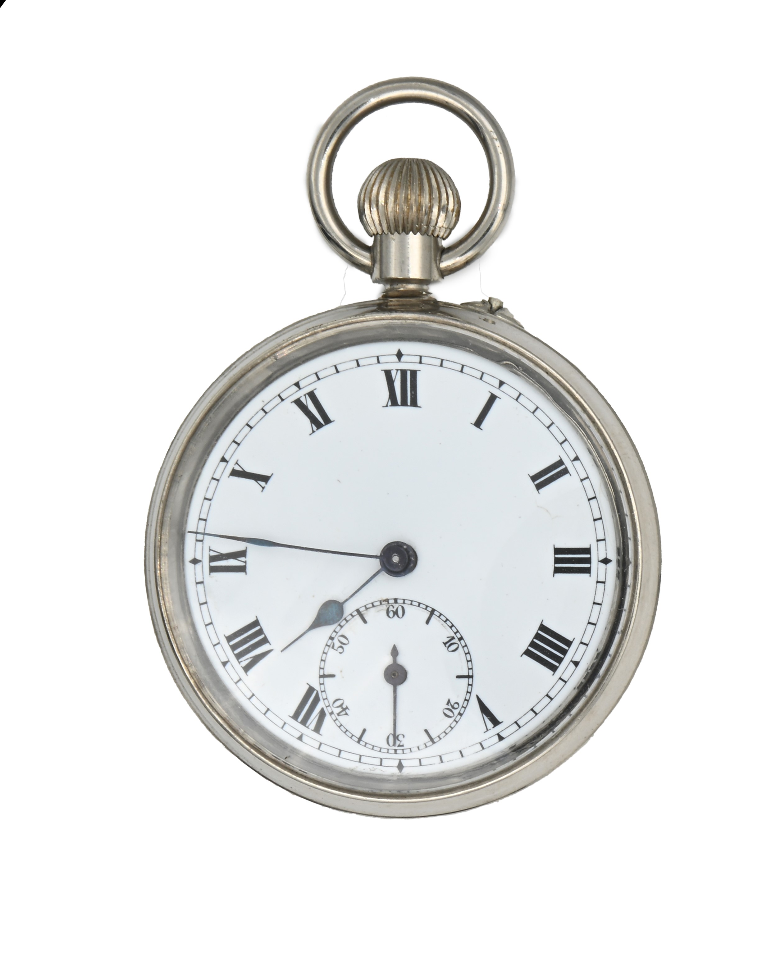 Porta Orologio in Legno Rivestito in Velluto e Lamina D'argento Sterling Birmingham 1911 con All'...