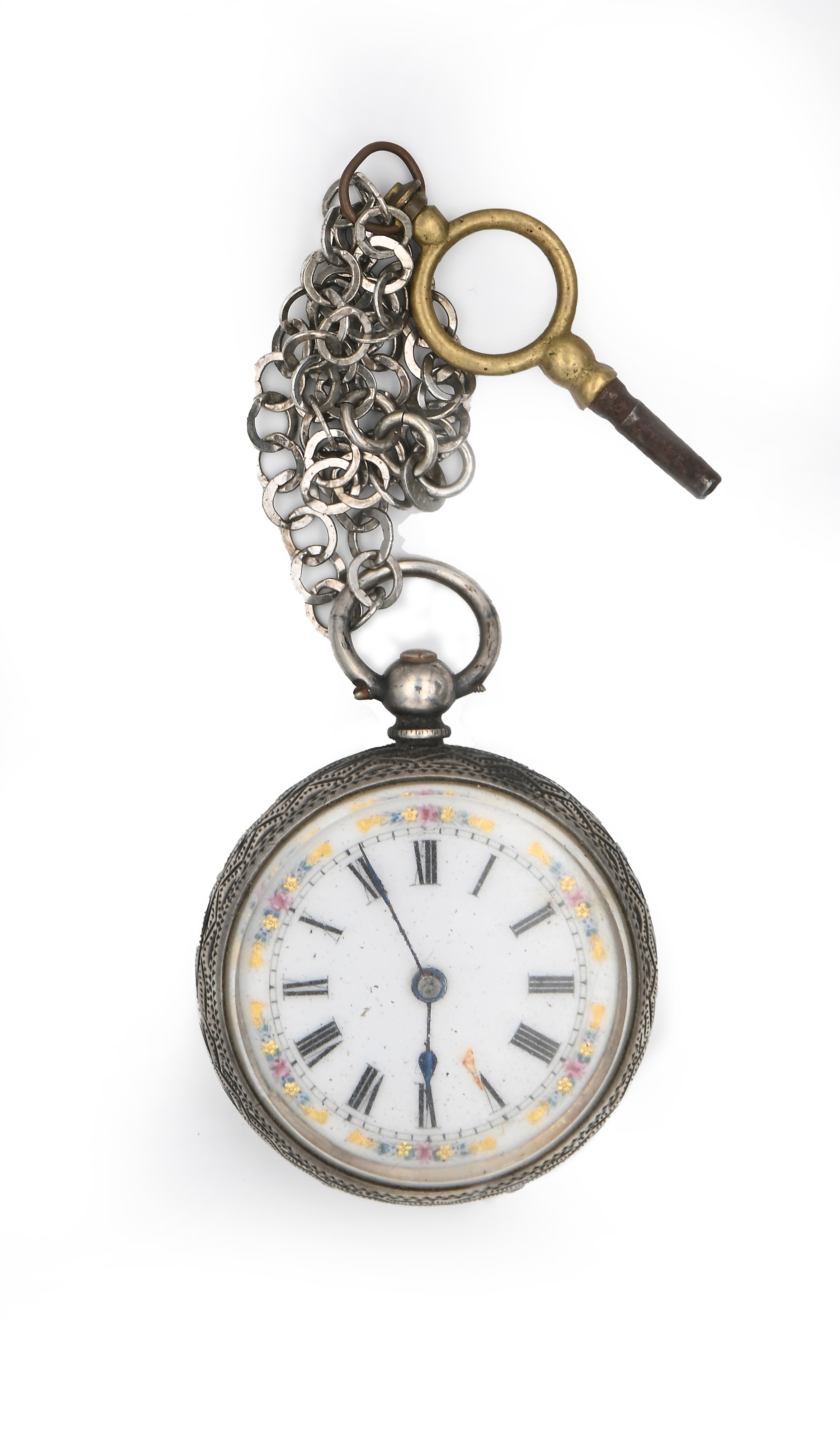 Porta Orologio a Forma di Cuore in Legno Rivestito in Velluto e Lamina D'argento Sterling Birming...