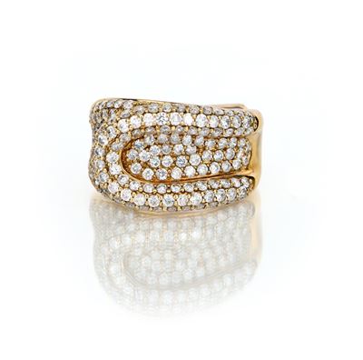 Anello a Fibbia in Oro e Brillanti.