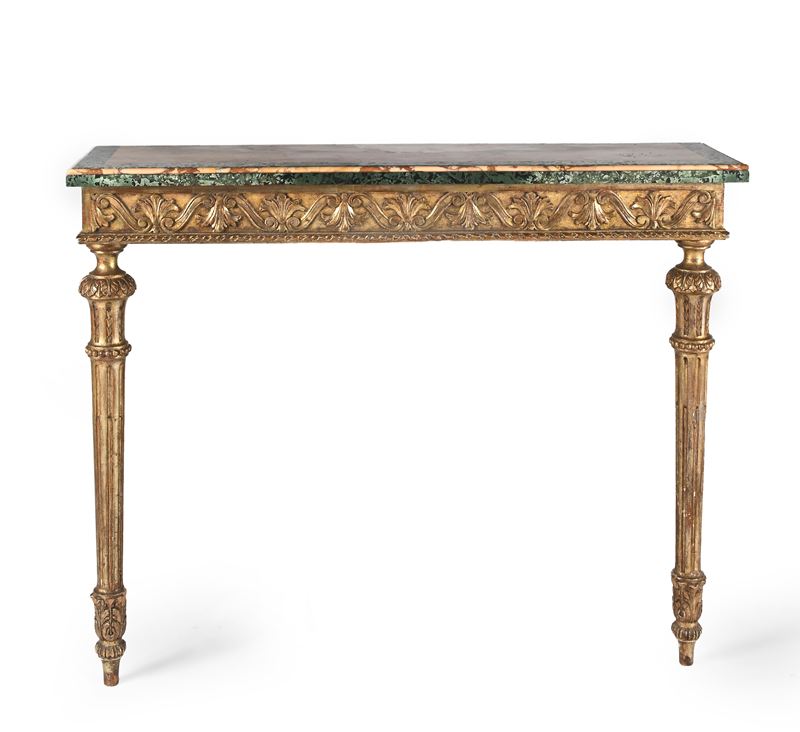 Console D'applique in Legno Dorato, Inizi del XX Secolo