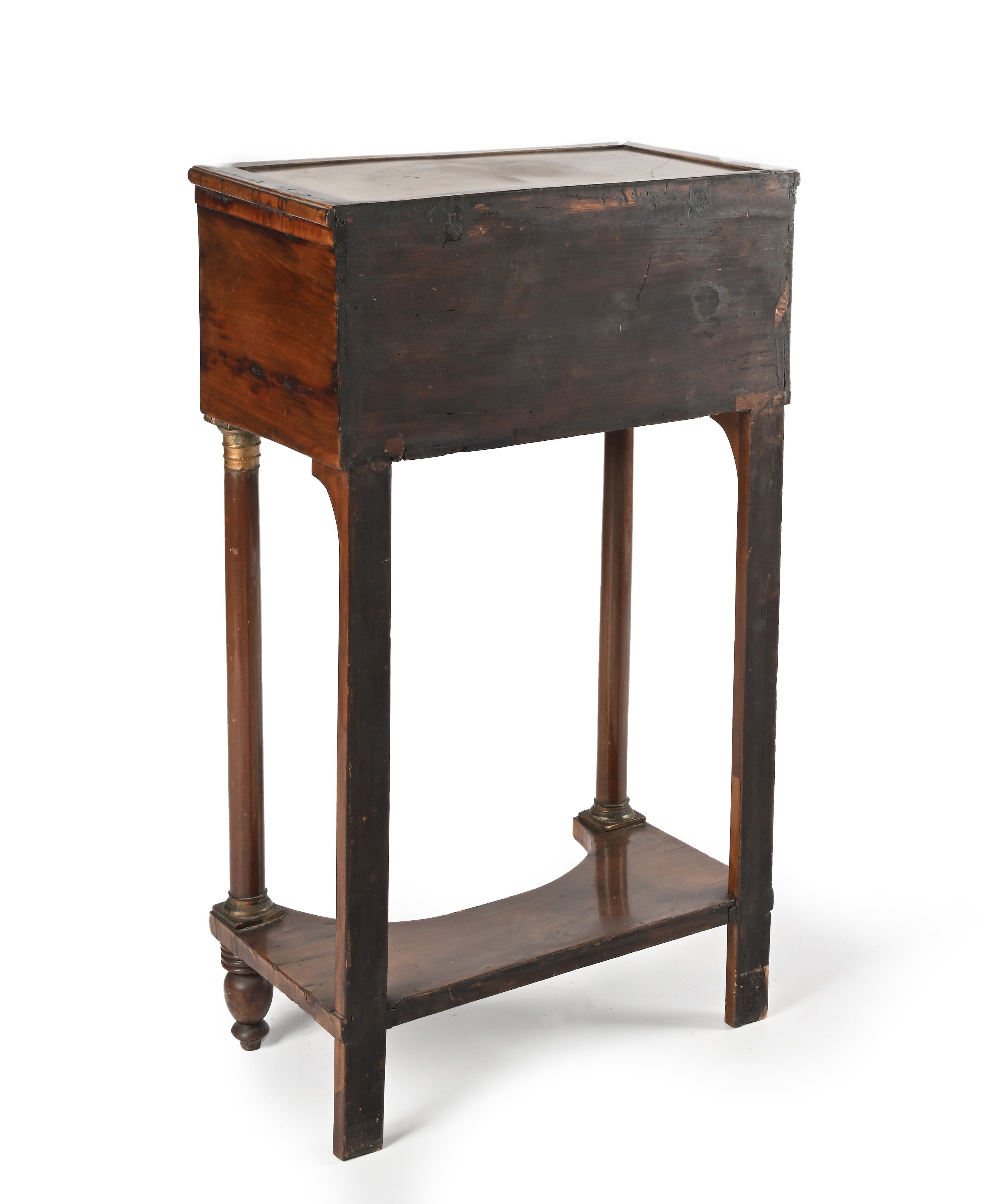 Alto tavolino “Impero” in mogano con finiture ornamentali in bronzo dorato