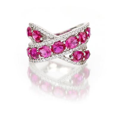 Anello in Oro, Brillanti e Tormaline