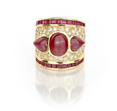 Anello in Oro, Brillanti e Rubini