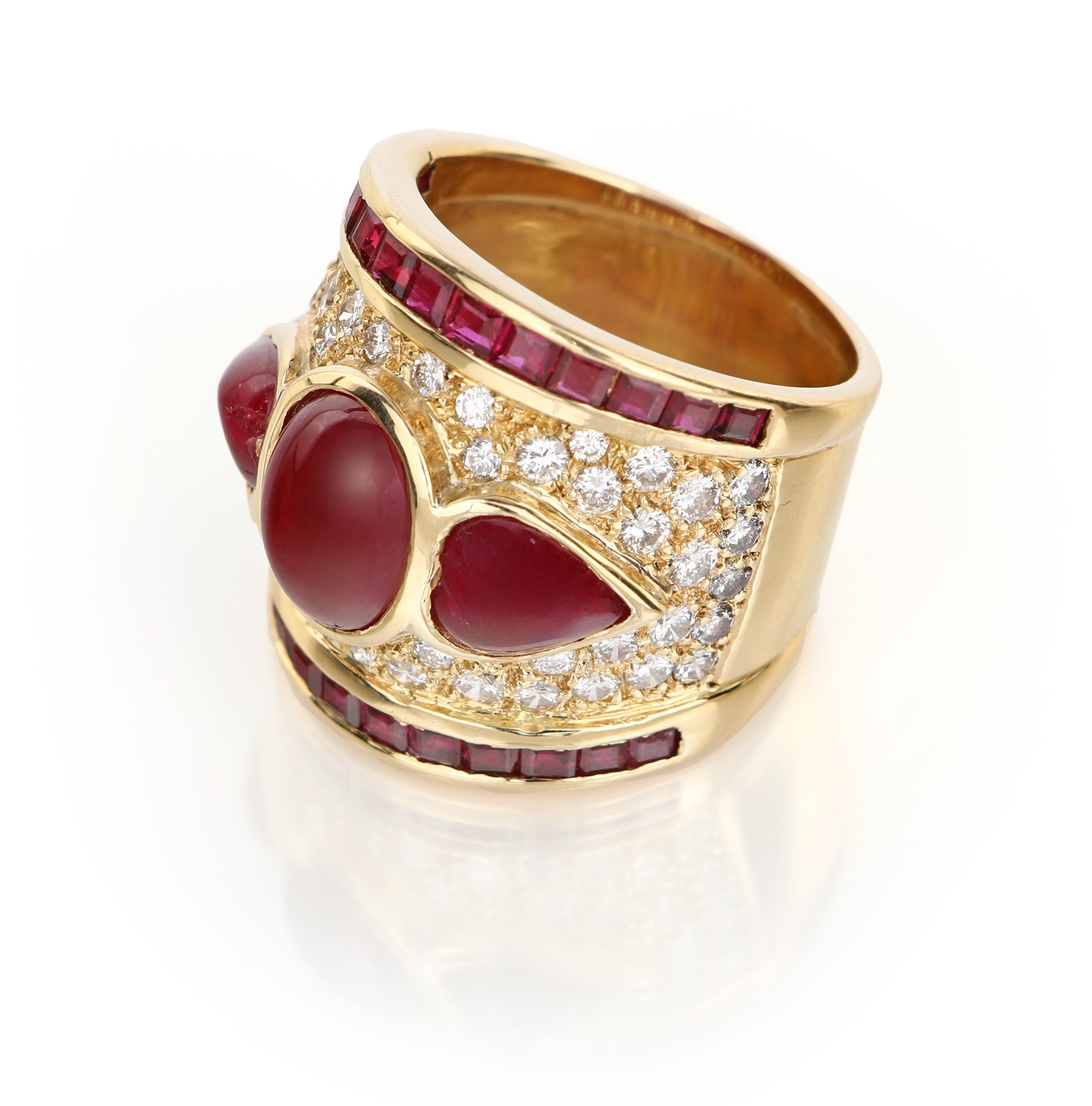 Anello in Oro, Brillanti e Rubini