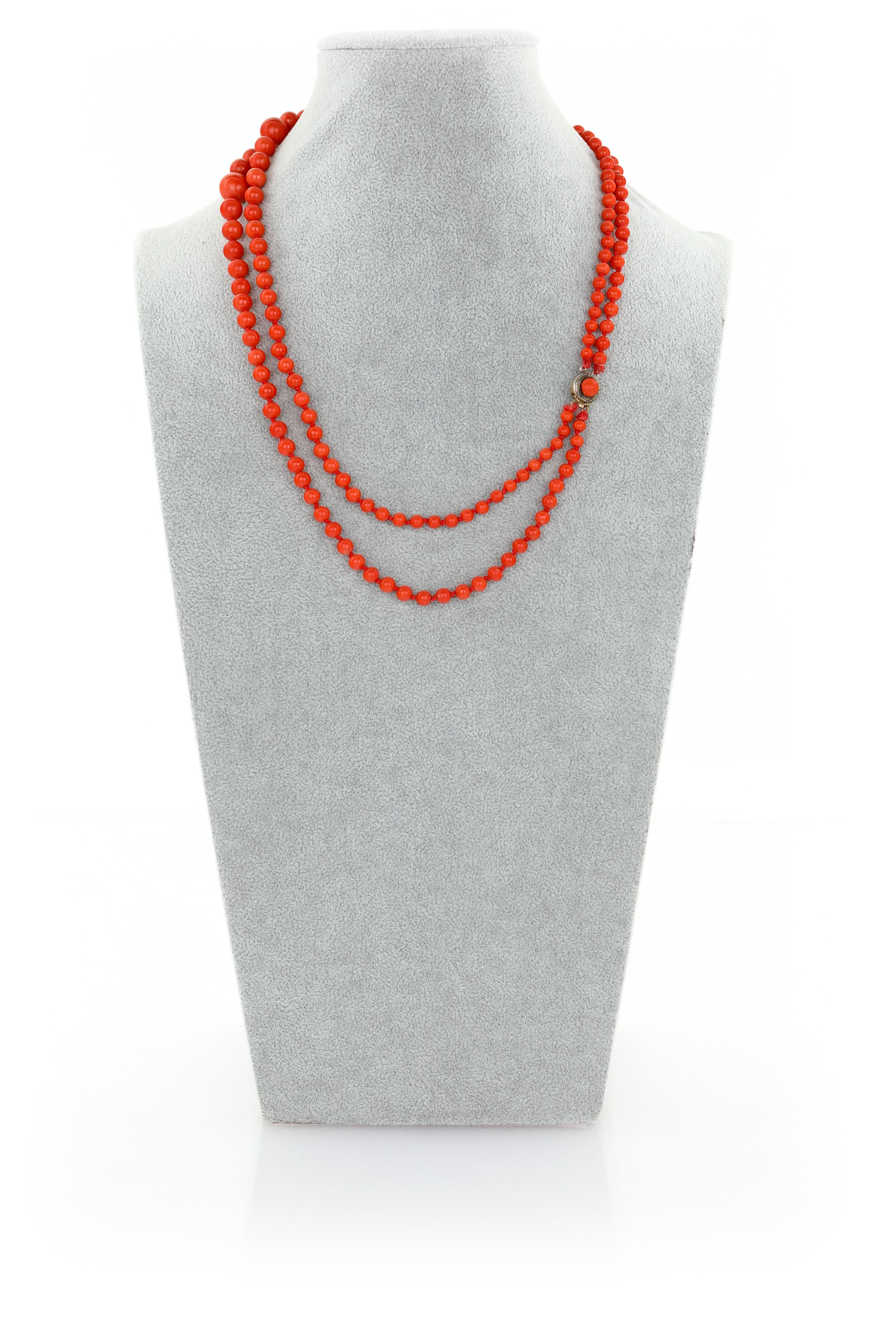 Collana a 2 Fili in Corallo Rosso