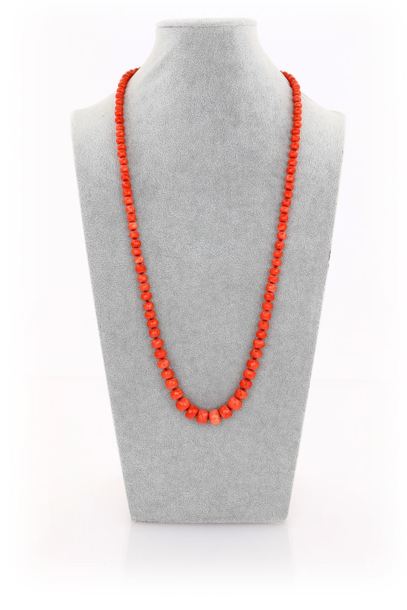 Collana Ad 1 Filo in Corallo e Oro