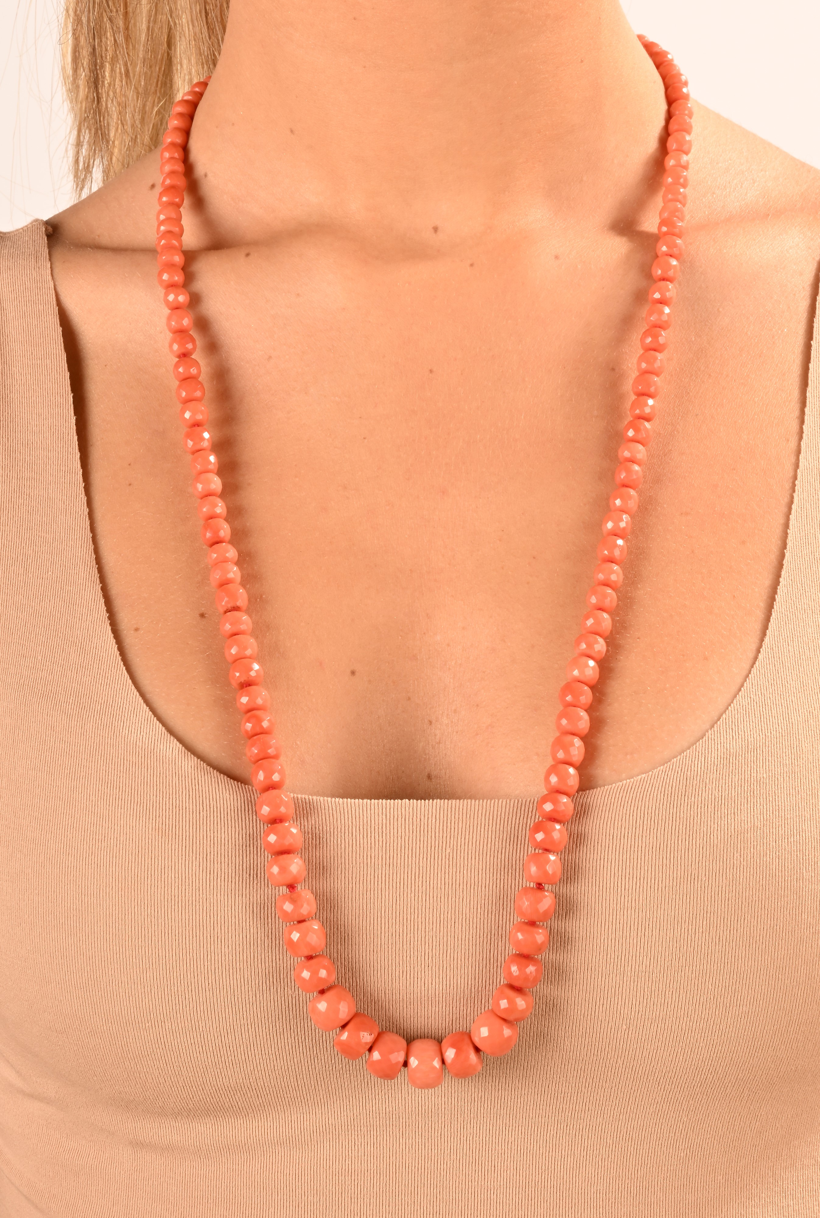 Collana Ad 1 Filo in Corallo e Oro