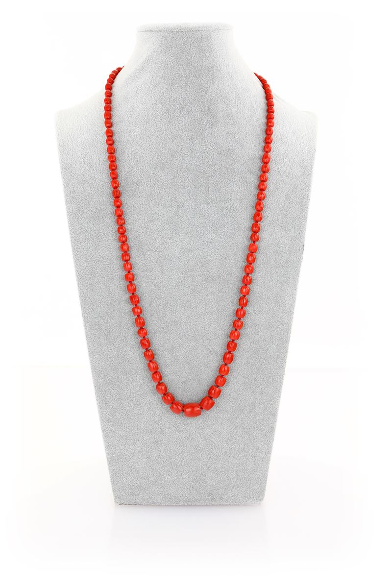 Collana Ad 1 Filo in Corallo e Oro