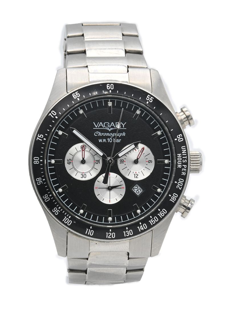 Vagary By Citizen 0520 - Orologio Cronografo da Polso al Quarzo da Uomo in Acciaio con Datario e ...