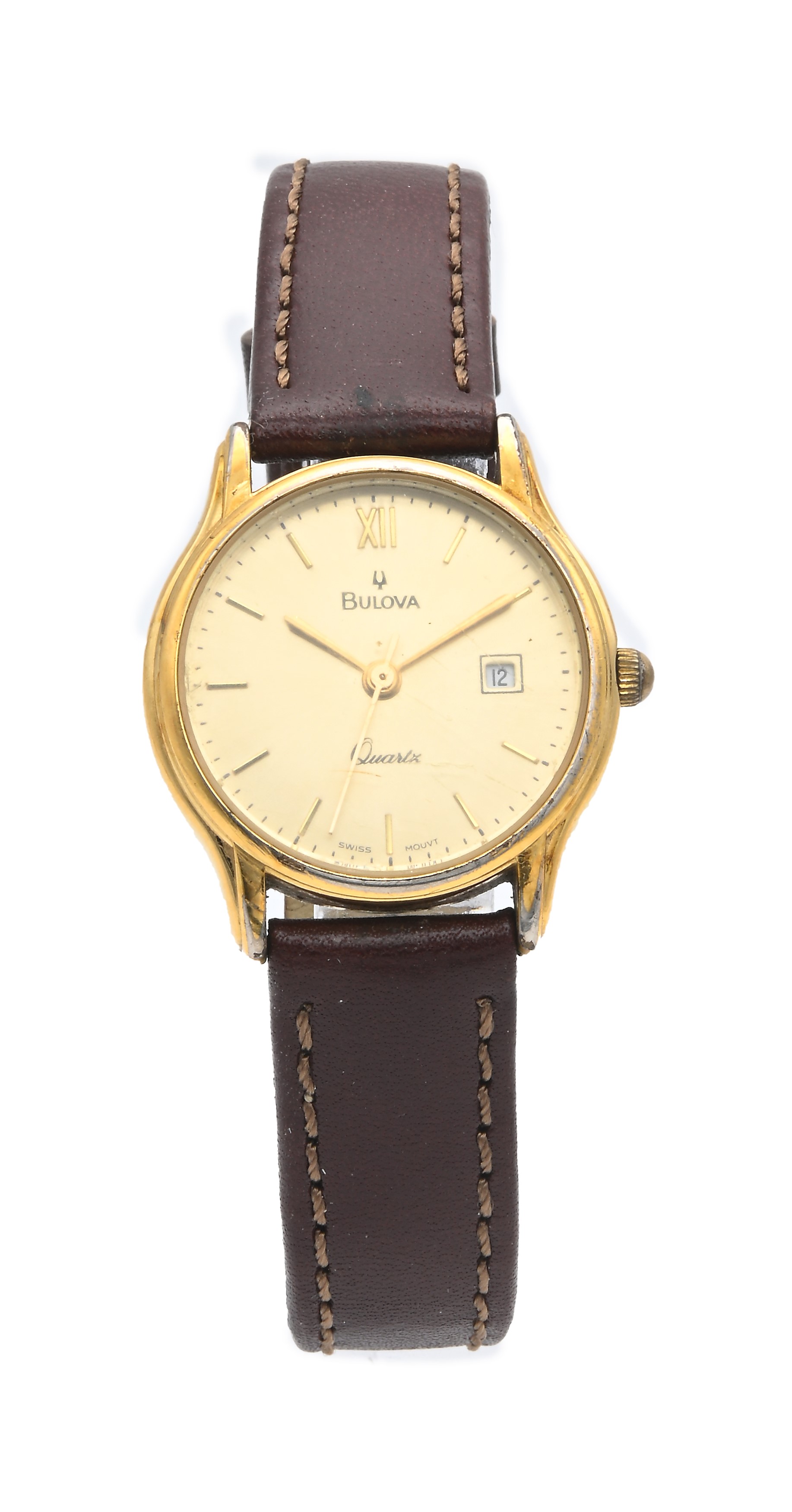 Bulova Bb841 - Orologio da Polso al Quarzo da Donna in Metallo Laminato in Oro ed Acciaio con Dat...