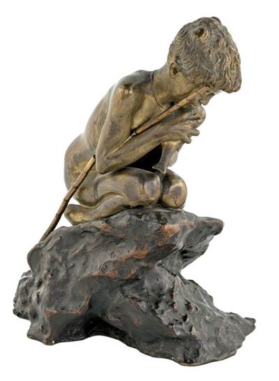 Scultura di Pescatore in Bronzo