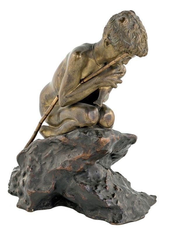 Scultura di Pescatore in Bronzo