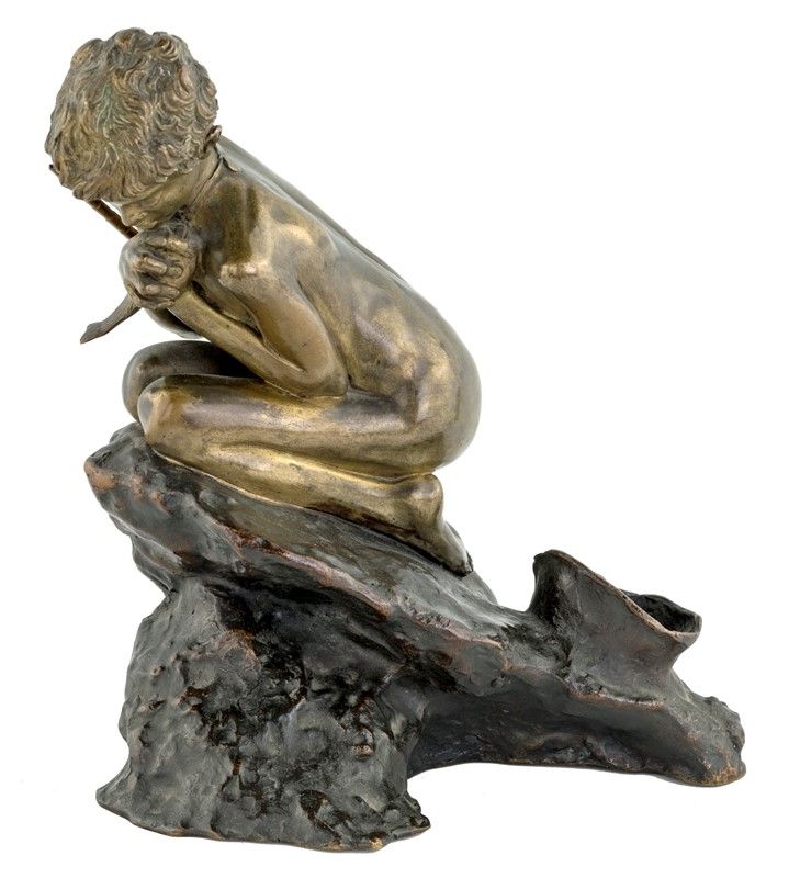 Scultura di Pescatore in Bronzo