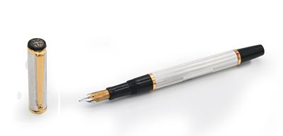 Waterman - Penna Stilografica in Vernice e Acciaio con Particolari Dorati