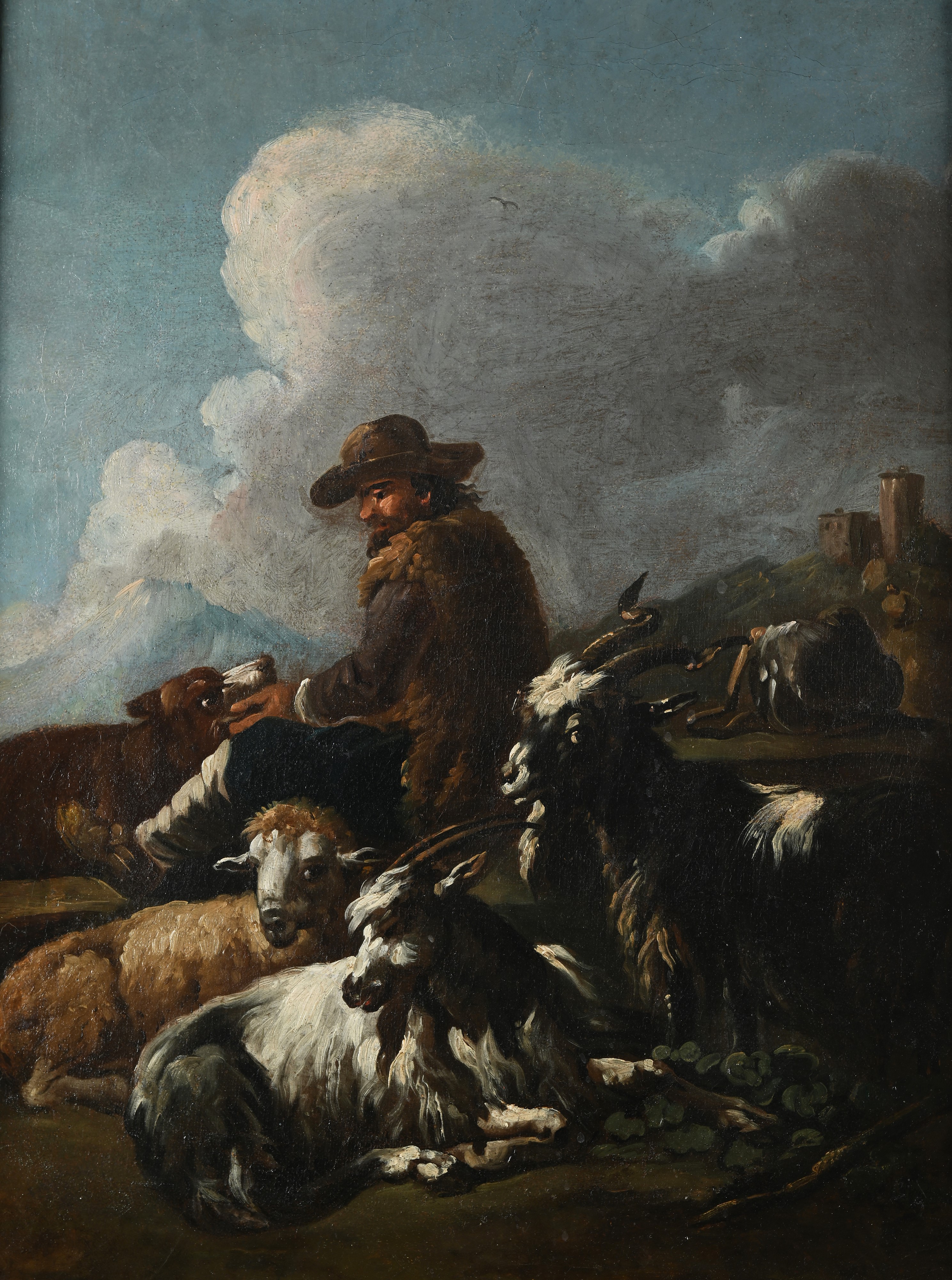 Philipp Peter Roos - Coppia di Paesaggi con Pastori e Armenti
