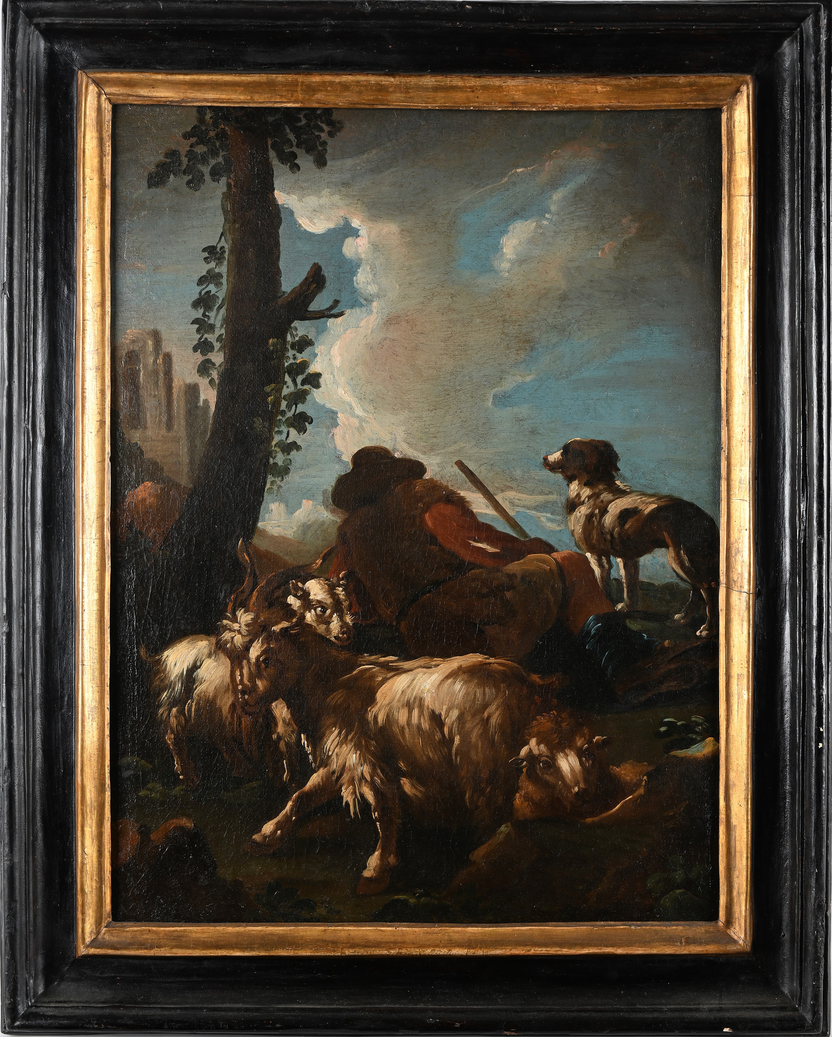 Philipp Peter Roos - Coppia di Paesaggi con Pastori e Armenti