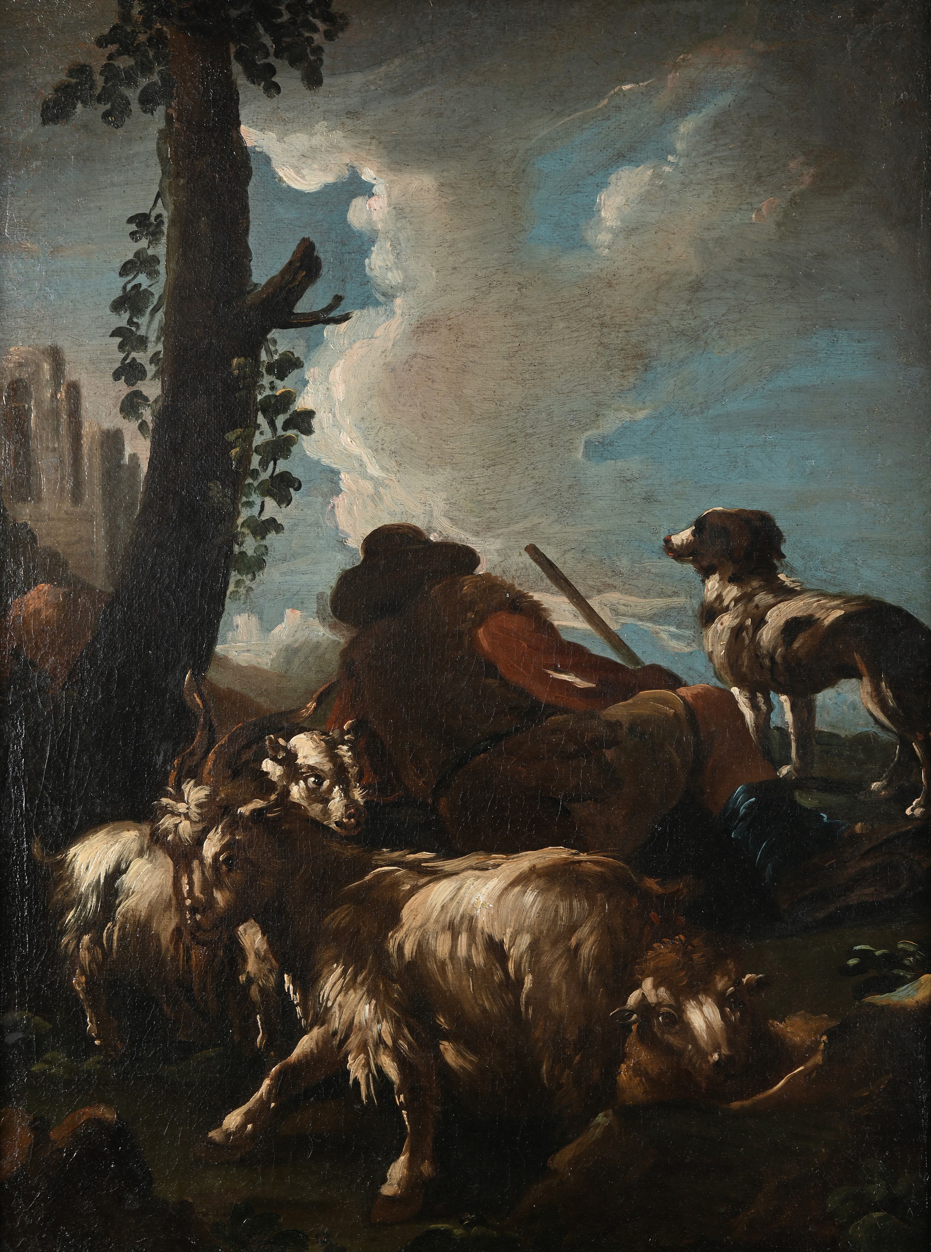 Philipp Peter Roos - Coppia di Paesaggi con Pastori e Armenti