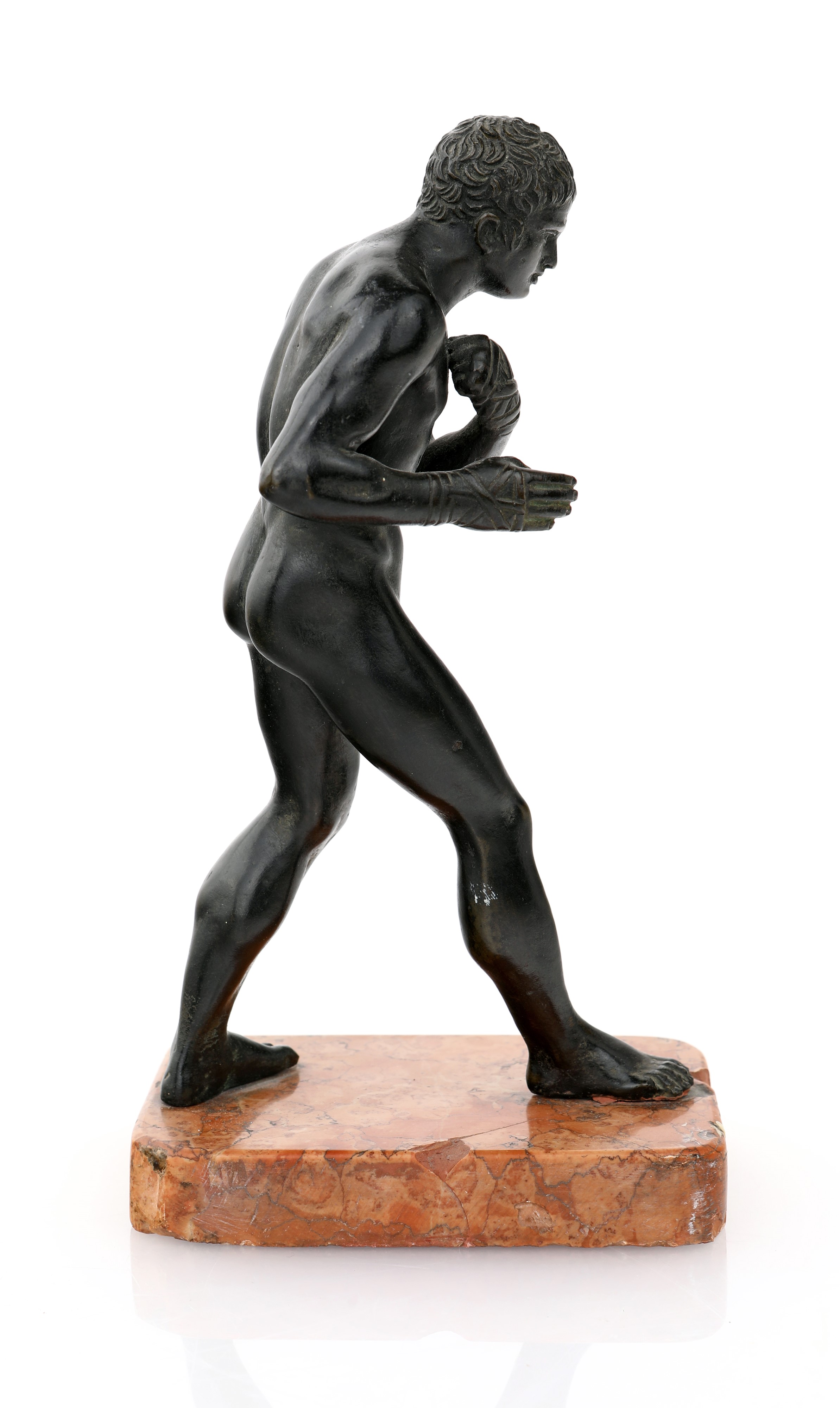 Pugile in bronzo brunito, XIX secolo