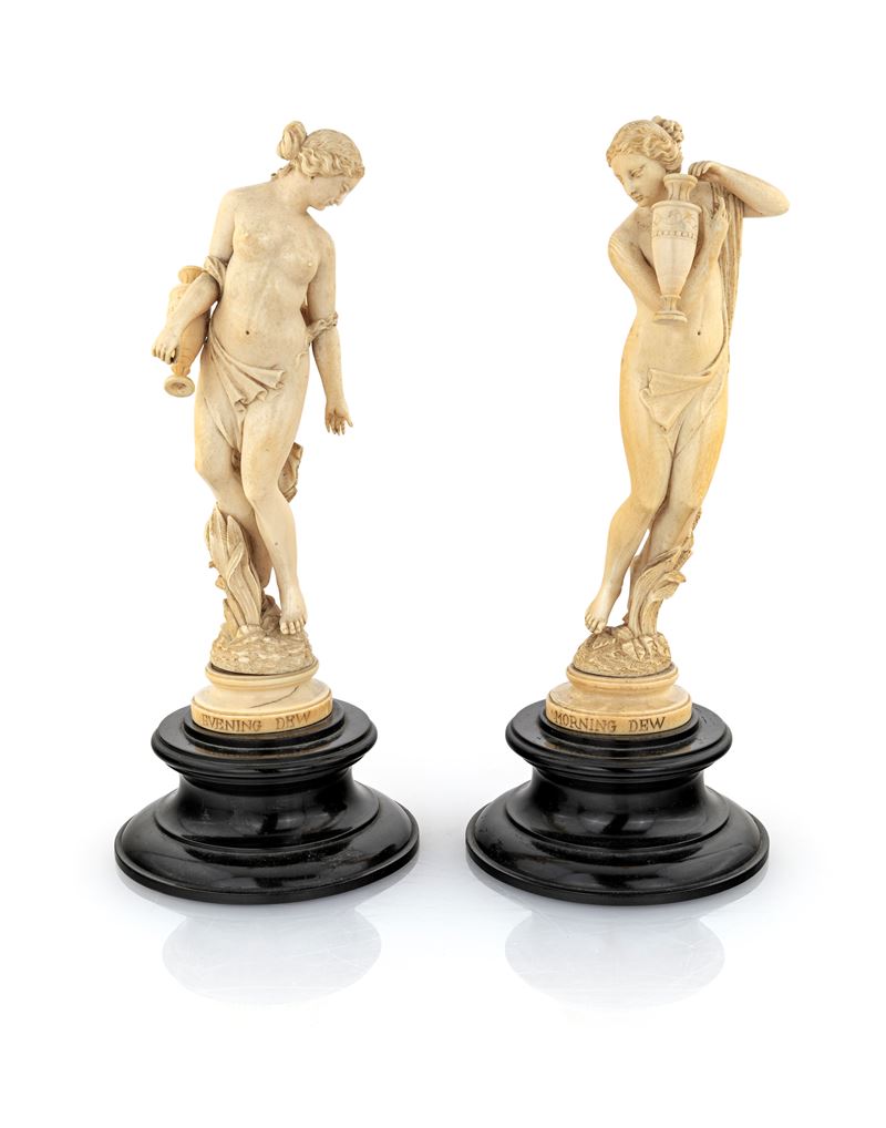 Due Sculture in Avorio, Inghilterra, XIX Secolo