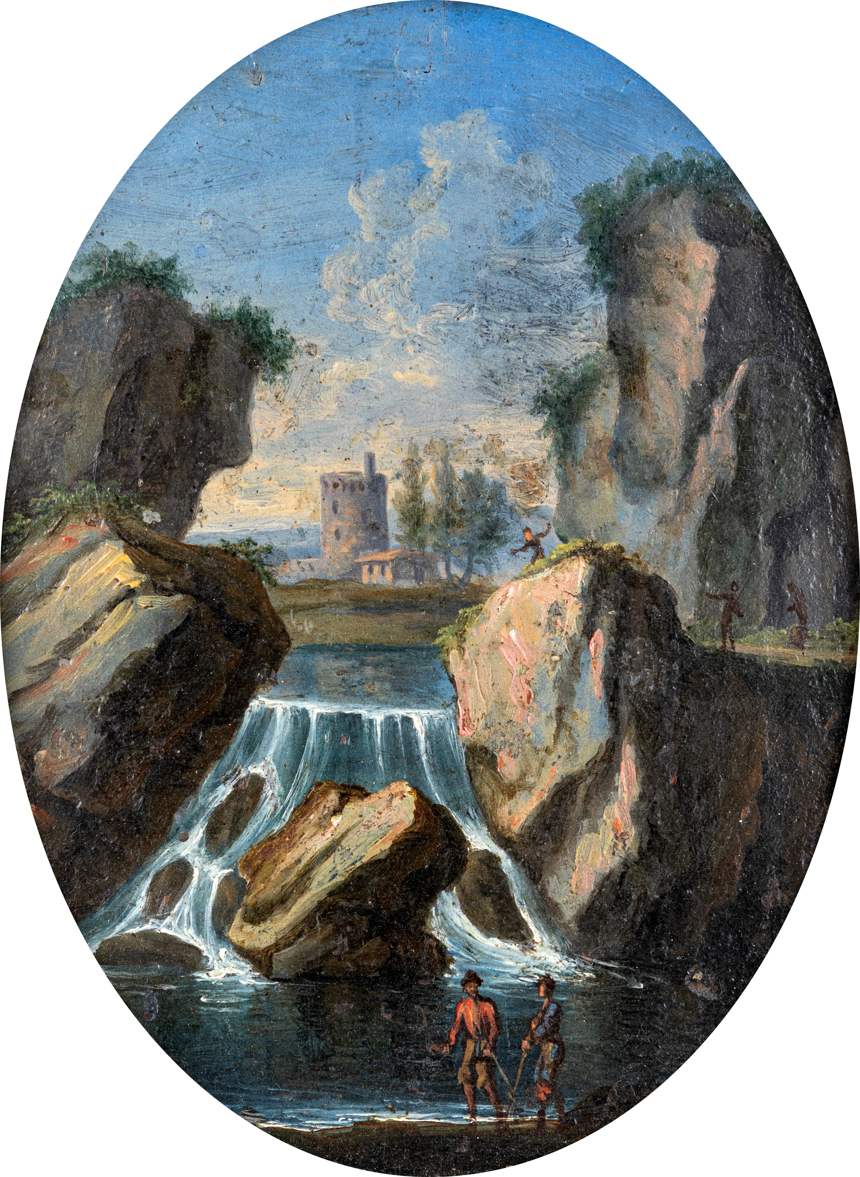 Scuola Emiliana del XVIII Secolo - Paesaggio con Cascata