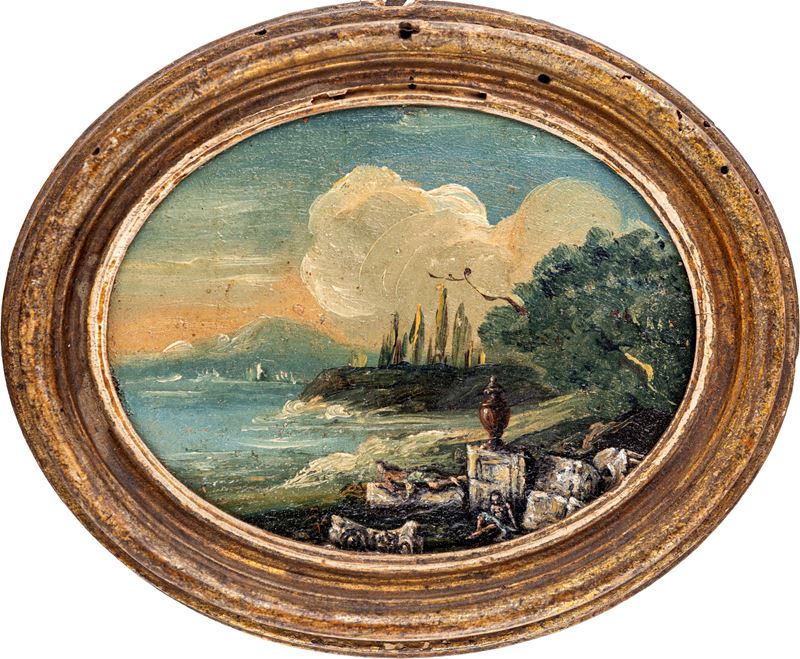 Scuola Romana del XVIII Secolo - Paesaggio con Rovine