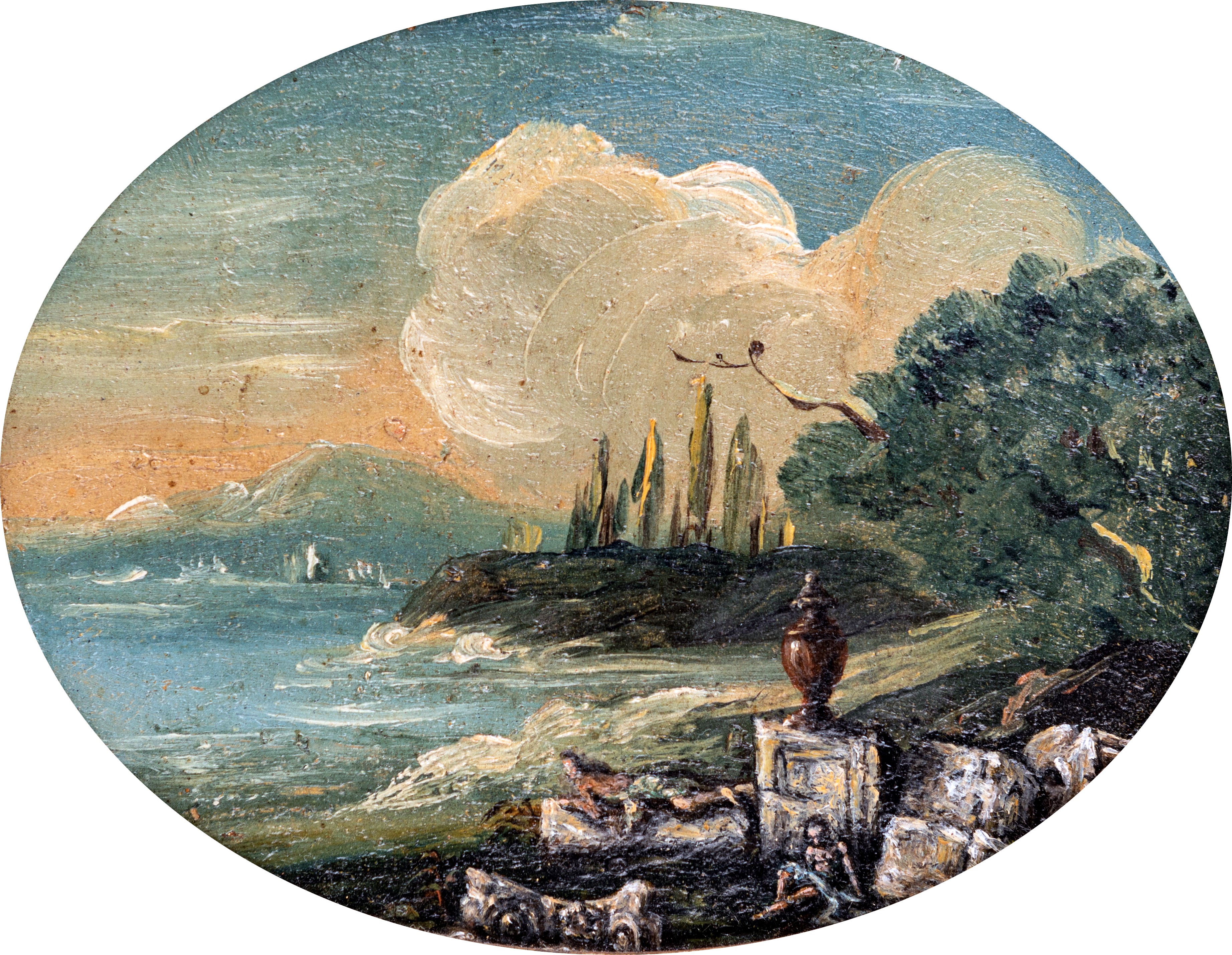 Scuola Romana del XVIII Secolo - Paesaggio con Rovine